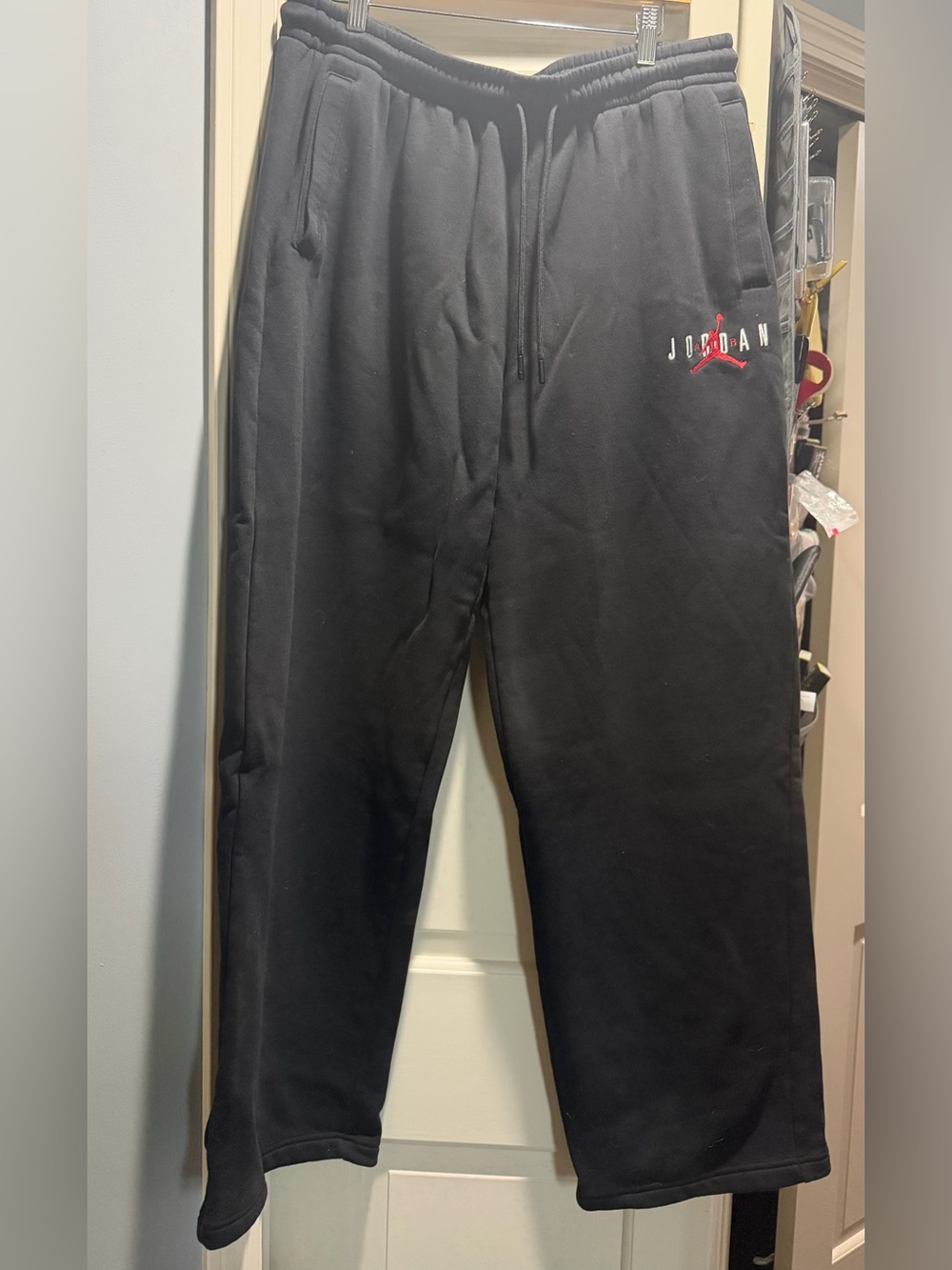 Jordan Black Sweatpants with Red Jumpman Logo